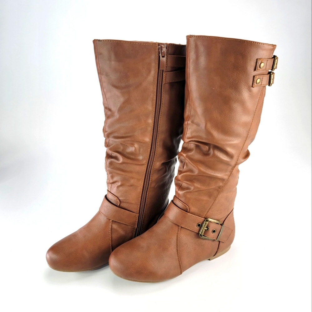 NWOT Top Moda Riding Boots - Mid Calf Fall Flat Boots- US SIZE 5.5